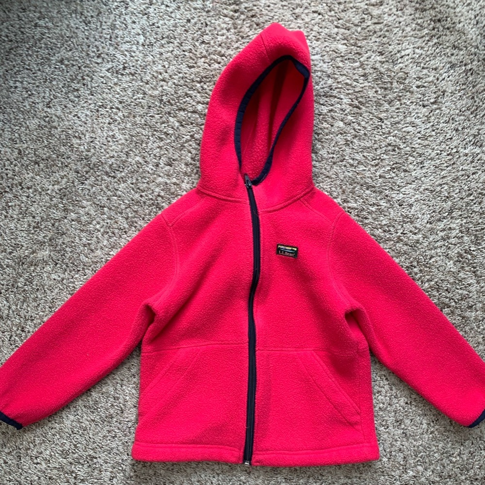 LLBean kid Hot Pink Fleece size 4T